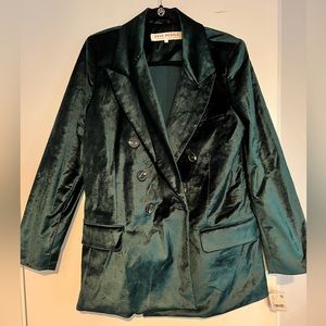 Free People Green Velvet Blazer